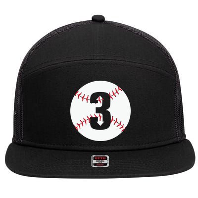 3 UP 3 Down Baseball Gift For Player Sport Team 7 Panel Mesh Trucker Snapback Hat