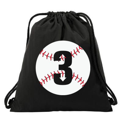3 UP 3 Down Baseball Gift For Player Sport Team Drawstring Bag