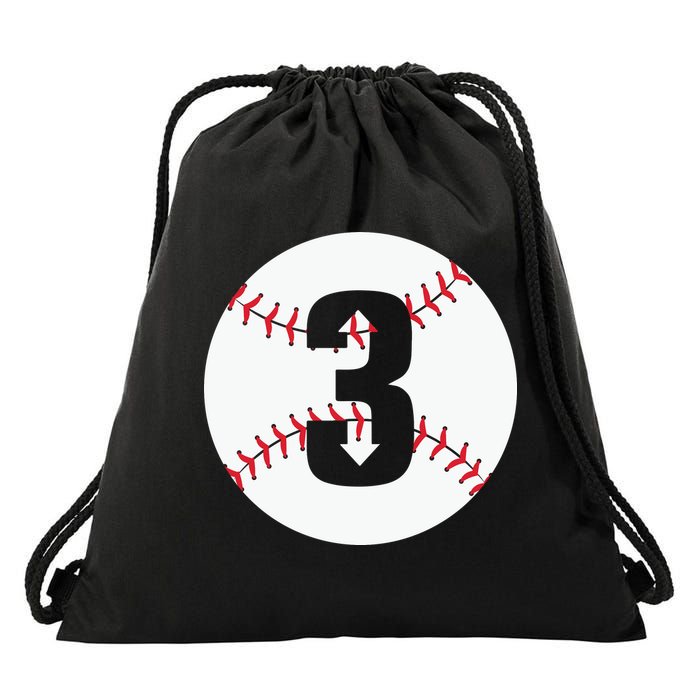 3 UP 3 Down Baseball Gift For Player Sport Team Drawstring Bag