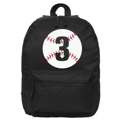 3 UP 3 Down Baseball Gift For Player Sport Team 16 in Basic Backpack