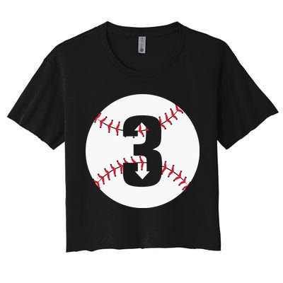 3 UP 3 Down Baseball Gift For Player Sport Team Women's Crop Top Tee