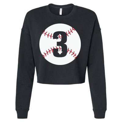 3 UP 3 Down Baseball Gift For Player Sport Team Cropped Pullover Crew