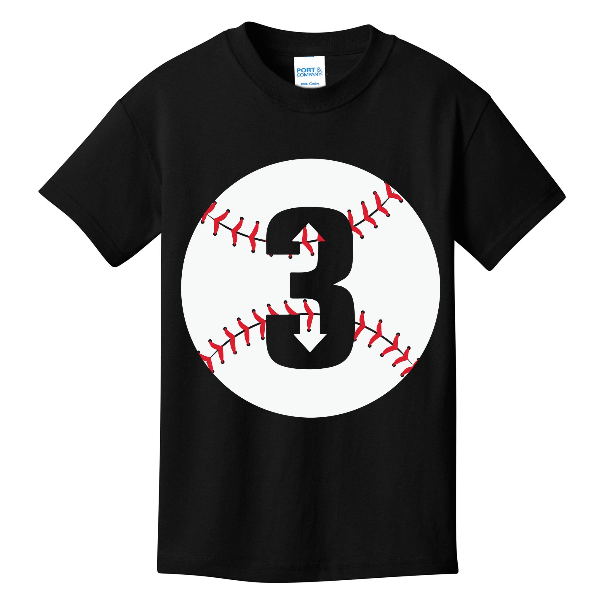 3 UP 3 Down Baseball Gift For Player Sport Team Kids T-Shirt