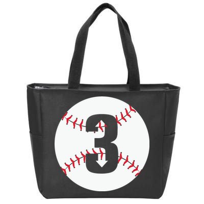 3 UP 3 Down Baseball Gift For Player Sport Team Zip Tote Bag