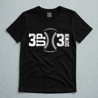 3 UP 3 Down Baseball TShirt TShirt T-Shirt