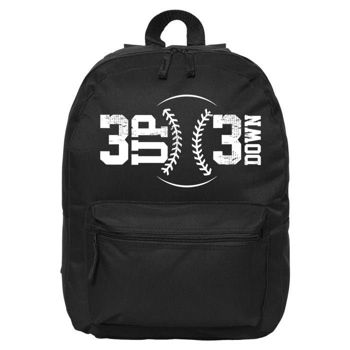 3 UP 3 Down Baseball TShirt TShirt 16 in Basic Backpack