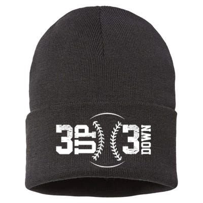 3 UP 3 Down Baseball TShirt TShirt Sustainable Knit Beanie