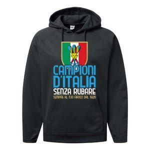 3 Volte Campioni Senza Rubare Napoli Tifosi Napoletani 1926 Performance Fleece Hoodie