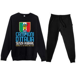 3 Volte Campioni Senza Rubare Napoli Tifosi Napoletani 1926 Premium Crewneck Sweatsuit Set