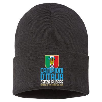 3 Volte Campioni Senza Rubare Napoli Tifosi Napoletani 1926 Sustainable Knit Beanie