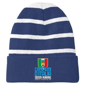 3 Volte Campioni Senza Rubare Napoli Tifosi Napoletani 1926 Striped Beanie with Solid Band