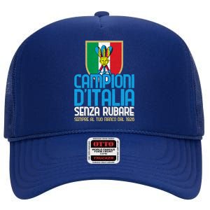 3 Volte Campioni Senza Rubare Napoli Tifosi Napoletani 1926 High Crown Mesh Back Trucker Hat