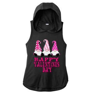 3 Valentine Gnomes Cute Hearts Happy Valentines Day Ladies PosiCharge Tri-Blend Wicking Draft Hoodie Tank