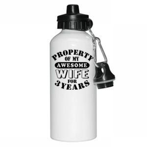 3rd Wedding Anniversary Wife Funny Gift 3 Year Husband My Awesome Aluminum Water Bottle