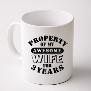 3rd Wedding Anniversary Wife Funny Gift 3 Year Husband My Awesome Coffee Mug