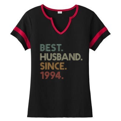 30th Wedding Anniversary Best Husband Since 1994 Ladies Halftime Notch Neck Tee