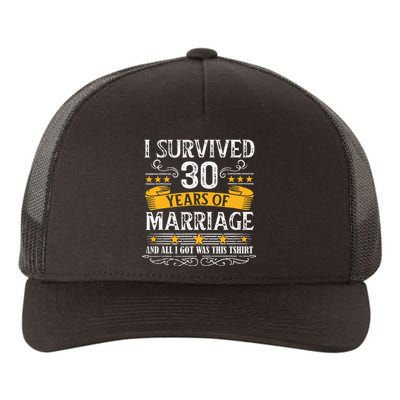 30th Wedding Anniversary Couples Husband Wife 30 Years Yupoong Adult 5-Panel Trucker Hat