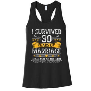 30th Wedding Anniversary Couples Husband Wife 30 Years Women's Racerback Tank