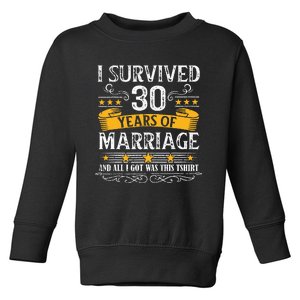 30th Wedding Anniversary Couples Husband Wife 30 Years Toddler Sweatshirt