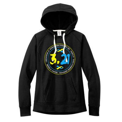 321 World Down Syndrome Awareness funny cancer Women's Fleece Hoodie