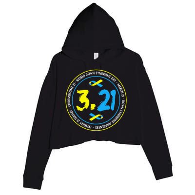 321 World Down Syndrome Awareness funny cancer Crop Fleece Hoodie