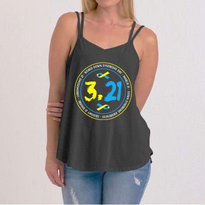 321 World Down Syndrome Awareness funny cancer Women's Strappy Tank