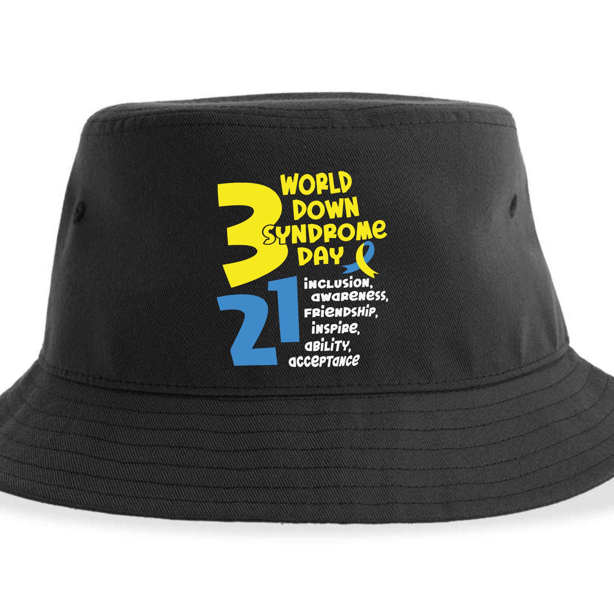 321 World Down Syndrome Day T21 Down Syndrome Down Right Perfect Sustainable Bucket Hat