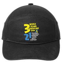 321 World Down Syndrome Day T21 Down Syndrome Down Right Perfect 7-Panel Snapback Hat