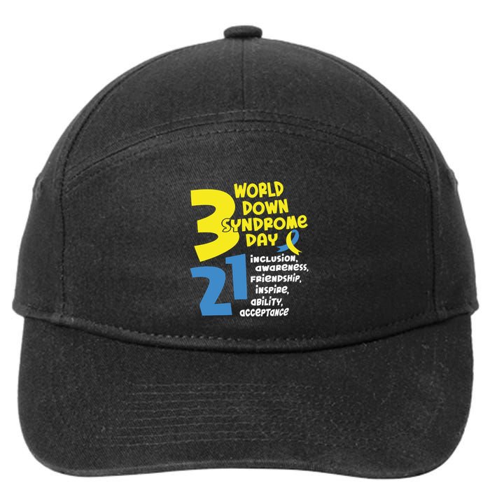 321 World Down Syndrome Day T21 Down Syndrome Down Right Perfect 7-Panel Snapback Hat