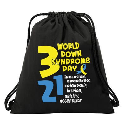 321 World Down Syndrome Day T21 Down Syndrome Down Right Perfect Drawstring Bag