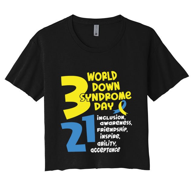 321 World Down Syndrome Day T21 Down Syndrome Down Right Perfect Crop Top