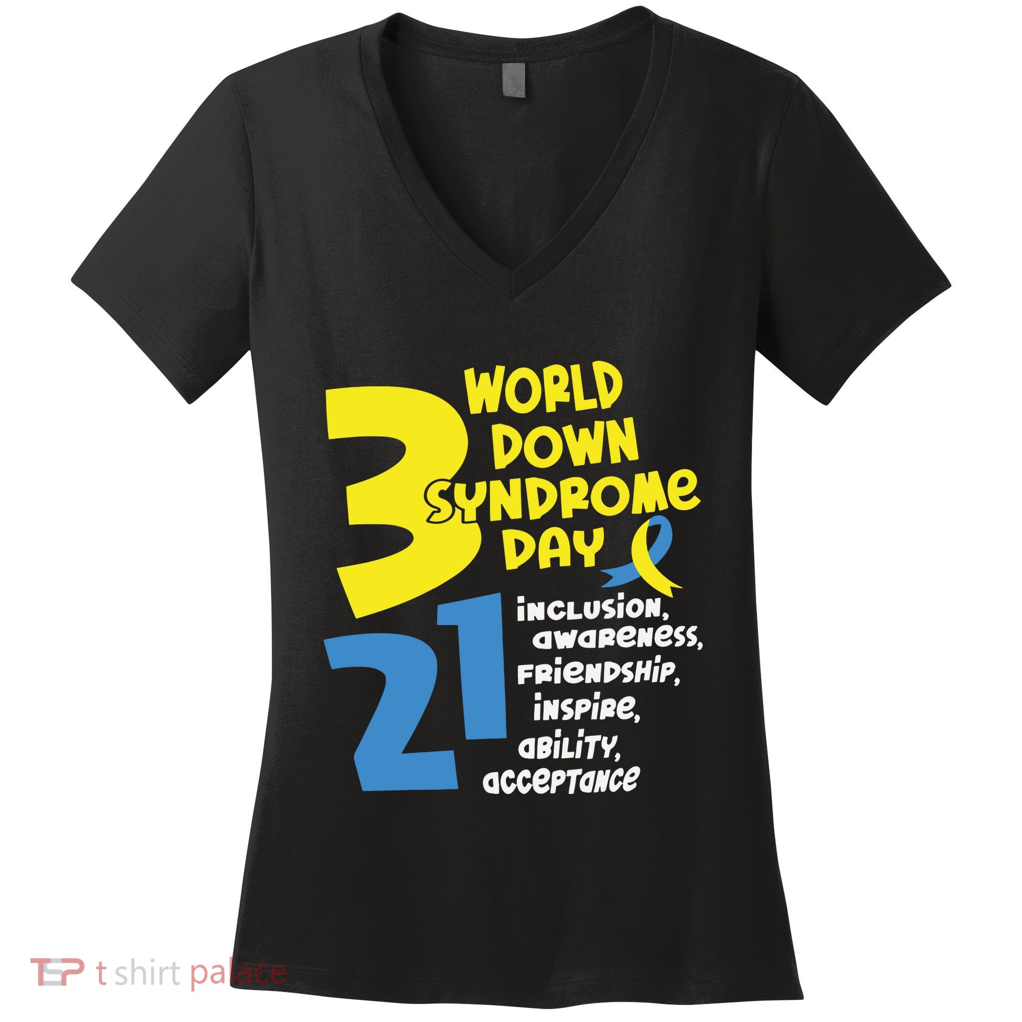 321 World Down Syndrome Day T21 Down Syndrome Down Right Perfect Women's V-Neck T-Shirt
