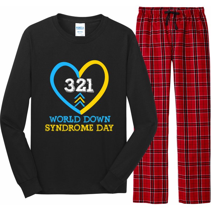 321 World Down Syndrome Awareness Day Trisomy 21 Long Sleeve Pajama Set