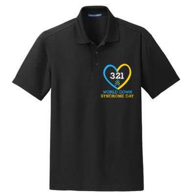 321 World Down Syndrome Awareness Day Trisomy 21 Dry Zone Grid Polo