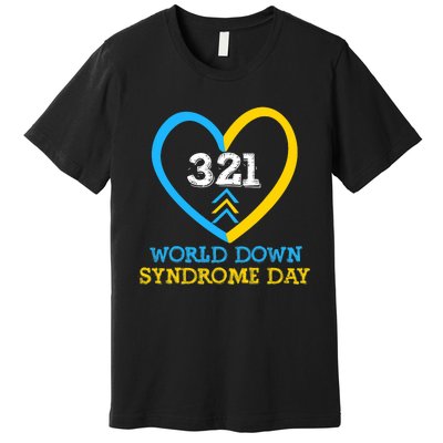 321 World Down Syndrome Awareness Day Trisomy 21 Premium T-Shirt