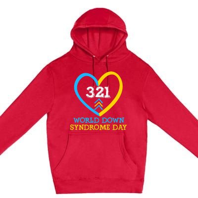 321 World Down Syndrome Awareness Day Trisomy 21 Premium Pullover Hoodie