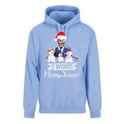 3 Words Merry Xmas Funny Biden Gift Unisex Surf Hoodie