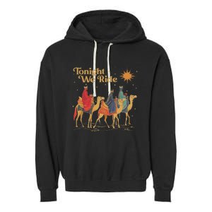 3 Wise Tonight We Ride Christmas Garment-Dyed Fleece Hoodie