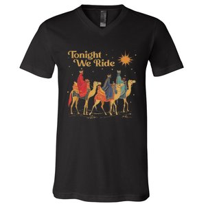 3 Wise Tonight We Ride Christmas V-Neck T-Shirt