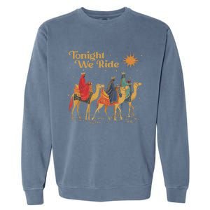 3 Wise Tonight We Ride Christmas Garment-Dyed Sweatshirt