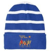 3 Wise Tonight We Ride Christmas Striped Beanie with Solid Band