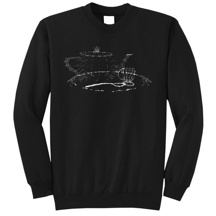 3d Wireframe Utah Teapot Tea Set Dark Sweatshirt