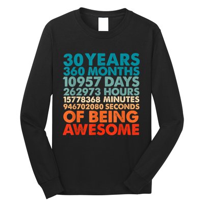 30 Years 360 Months Of Being Awesome 30th Birthday m.e.n Long Sleeve Shirt