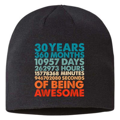 30 Years 360 Months Of Being Awesome 30th Birthday m.e.n Sustainable Beanie