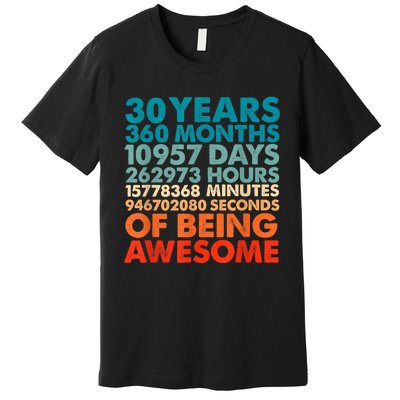 30 Years 360 Months Of Being Awesome 30th Birthday m.e.n Premium T-Shirt