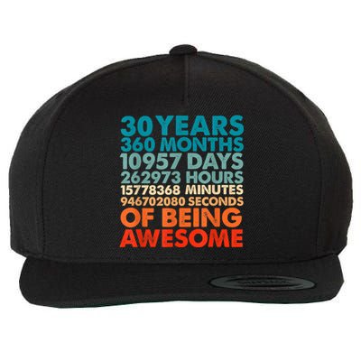 30 Years 360 Months Of Being Awesome 30th Birthday m.e.n Wool Snapback Cap