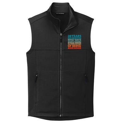 30 Years 360 Months Of Being Awesome 30th Birthday m.e.n Collective Smooth Fleece Vest