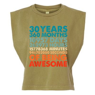 30 Years 360 Months Of Being Awesome 30th Birthday m.e.n Garment-Dyed Women's Muscle Tee