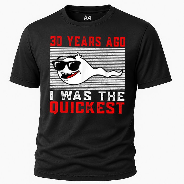 30 years ago I was the quickest 30th birthday funny Cooling Performance Crew T-Shirt