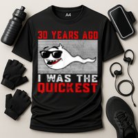 30 years ago I was the quickest 30th birthday funny Cooling Performance Crew T-Shirt